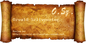 Ozvald Szilveszter névjegykártya